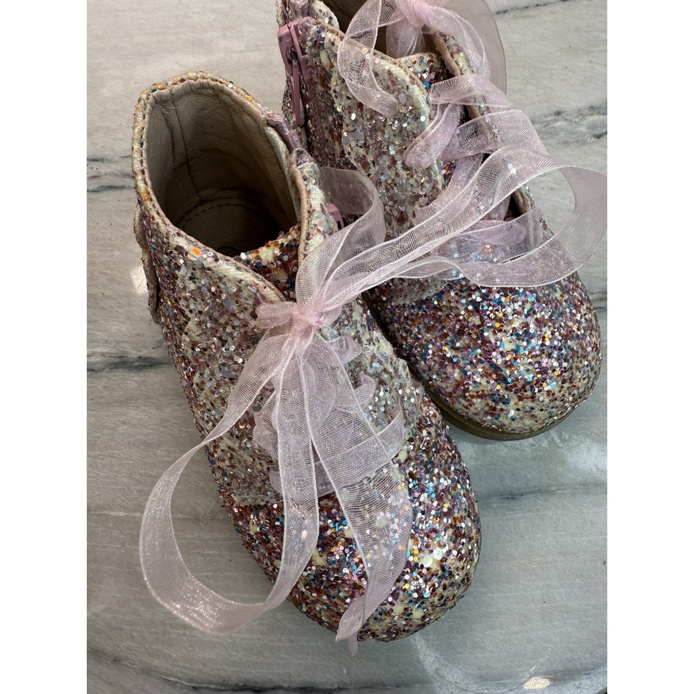 Tiny Toes Nation Glitter Sparkly Pink‎ Colorful Girly Fairy Party Unicorn Boots